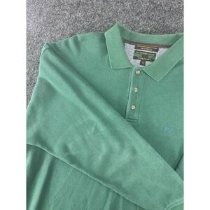 Vtg Alexander Julian Colours Green Long Sleeve Polo Shirt XL Cotton 90s Casual